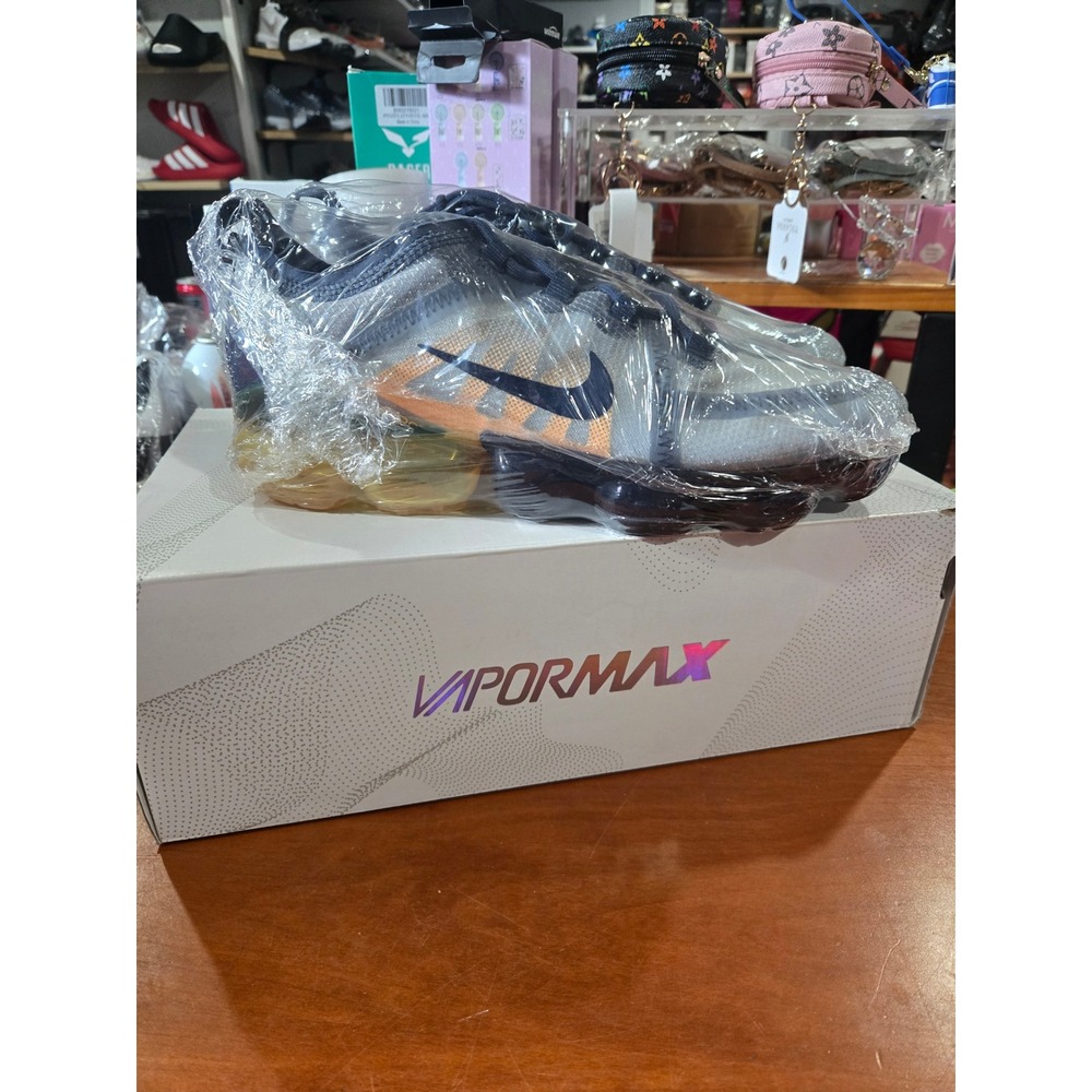 Nike Air VaporMax 2019 Midnight Navy Laser Orange AR6631-401 Mens Size 8